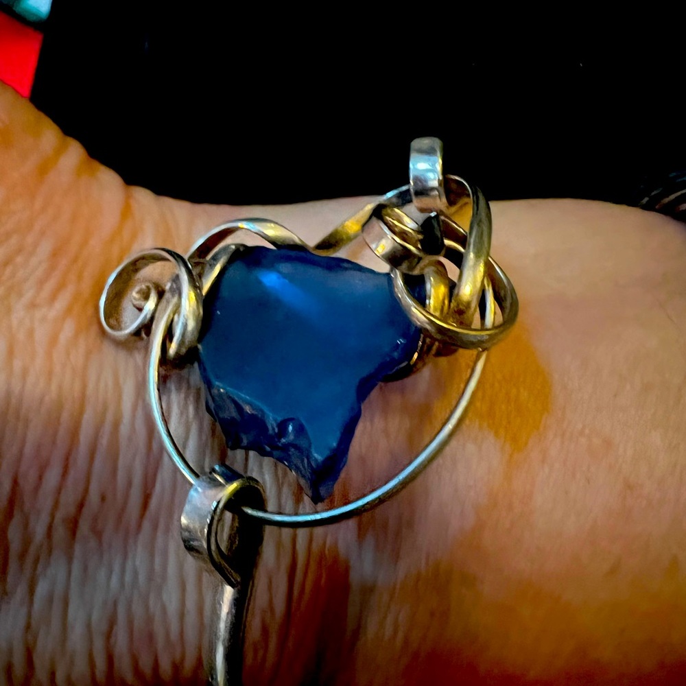 Silver bangle bracelet artist made